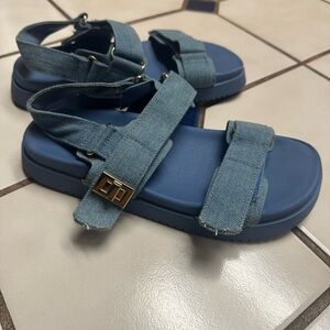 Miss Lola Denim Blue Kids Sandals